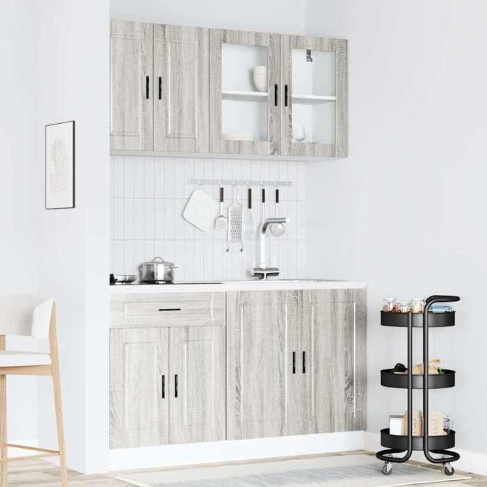 VidaXL Ensemble de 4 meubles de cuisine "Porto" en bois d'ingénierie Sonoma gris 3314877