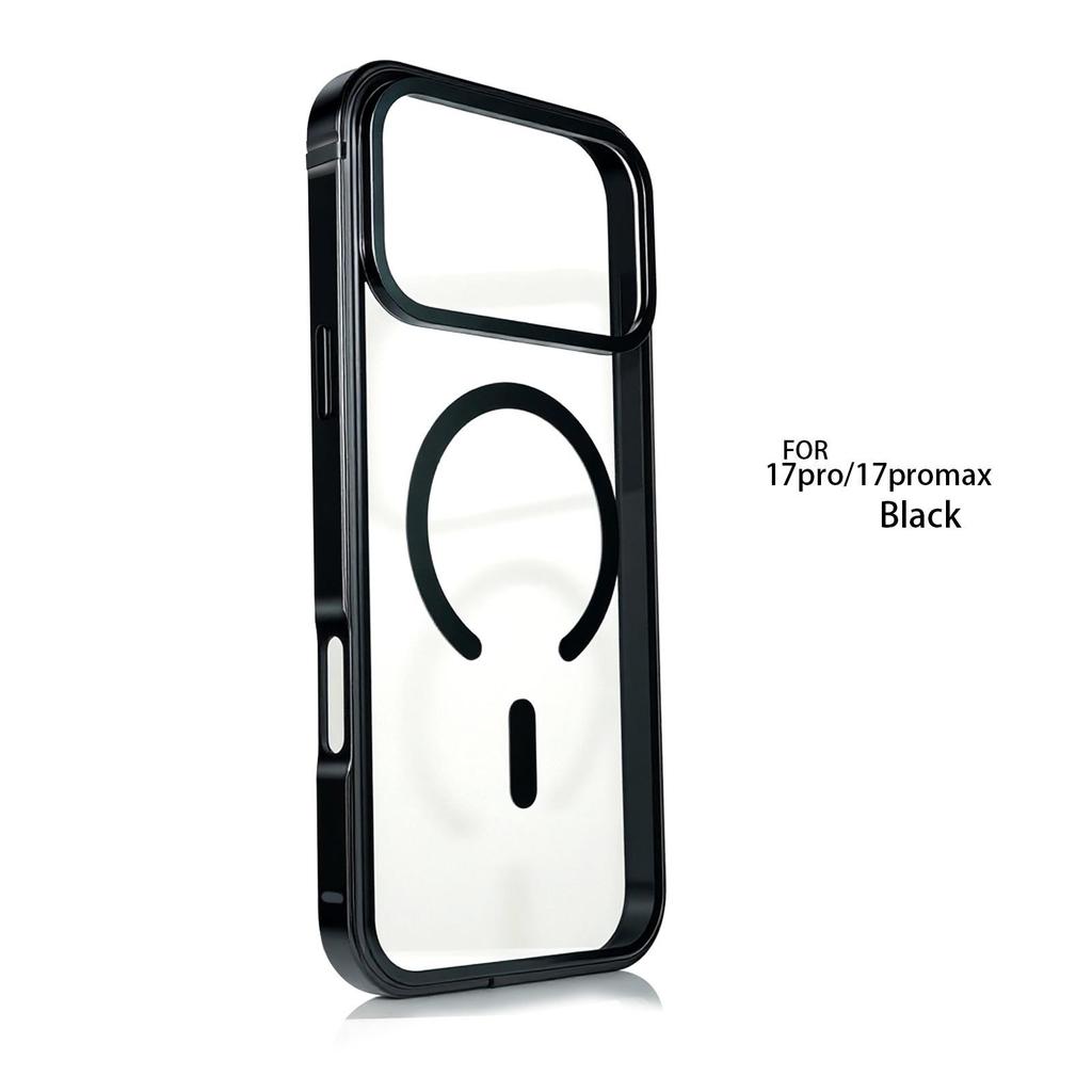 iPhone 17 Pro Max Magnetic Transparent Protective Case with Metal Frame - Drop-proof and Popular