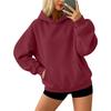 Women's Color Long Sleeve Pullover Hoodie with Front Pocket Loose Fit