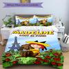 Madeline Lost Paris Print 3Pcs Bedding Set,Duvet Cover with 2 Bedro,Pillowcase Home Birthday Gift
