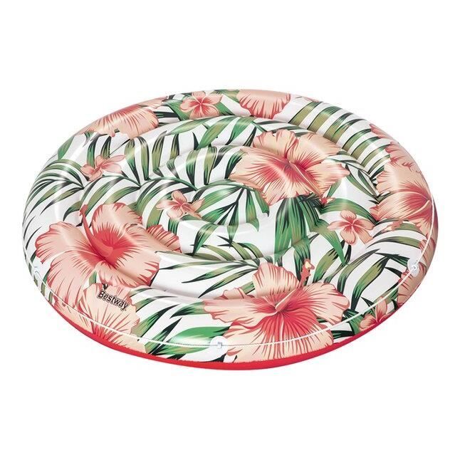 Matelas gonflable - Bestway - Float'n Fashion - Tropical - Blanc - Extérieur