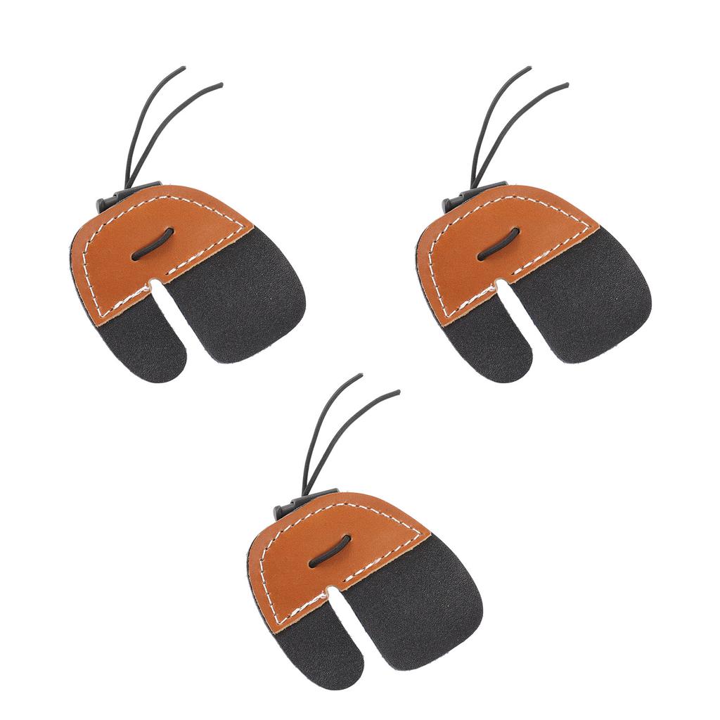 3pcs Archery Finger Tabs Thickened Double Layer PU Leather Archery Finger Guard Fingers Protector
