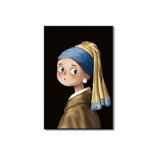 

Всемирно известная картина Мона Лиза декоративная живопись Ван Гог персонаж мультфильма художественный постер для дома, детской комнаты, спальни, настенные принты 21cm×30cm NoFrame