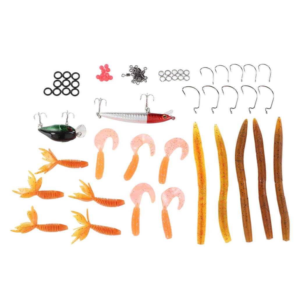 67PCS Fishing Lures Kit Bait Tackle Kit with Hard and Soft Bait Jigs Fishing Hooks for Freshwater and Saltwater