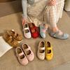 Bow single shoes spring new thick-soled Mary Jane gentle wind with skirt lazy one pedal sweet single shoes woman
