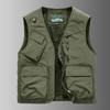 Casual Men's Multi Pocket Vest Sports Casual Vest Outdoor Fishing Top Men's Vest