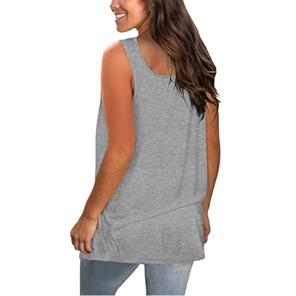 Women's Fashion Summer Sleeveless Solid Color Casual Sexy Thin Cami Tank Top
