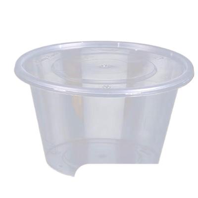 Disposable 1000ml Round Plastic Food Containers with Lids