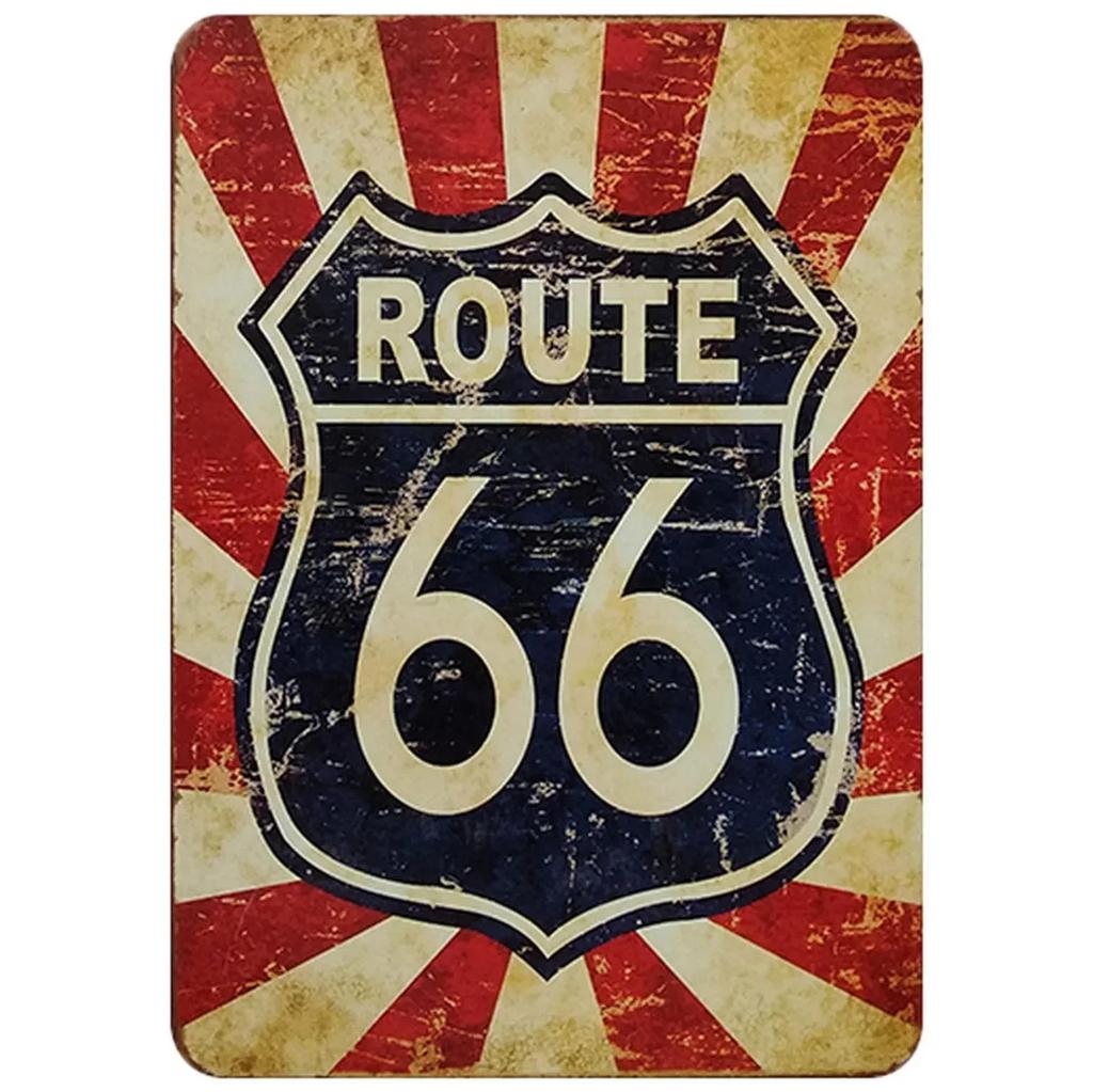 Vintage USA Route Metal Tin Signs Wall Art Posters Aluminum Plaque Sign for Garage Cafe Living Room Club Bar Decoration
