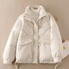 Women's Winter New Style Down Cotton Coat, Short Stand Collar, Korean Style Casual Jacket, Cotton-padded Jacket