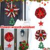Christmas Soldier Vine Wreath Welcome Wooden Sign Decoration Dwarf Doll Vine Wreath Shopping Mall Window Wall Hanging