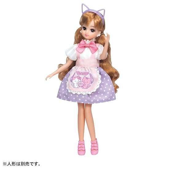 TAKARA TOMY Licca-chan Dress LW-13 Neko Neko Bakery Dress Set, Dress-up, Pretend Play, Toy, Ages 3 a