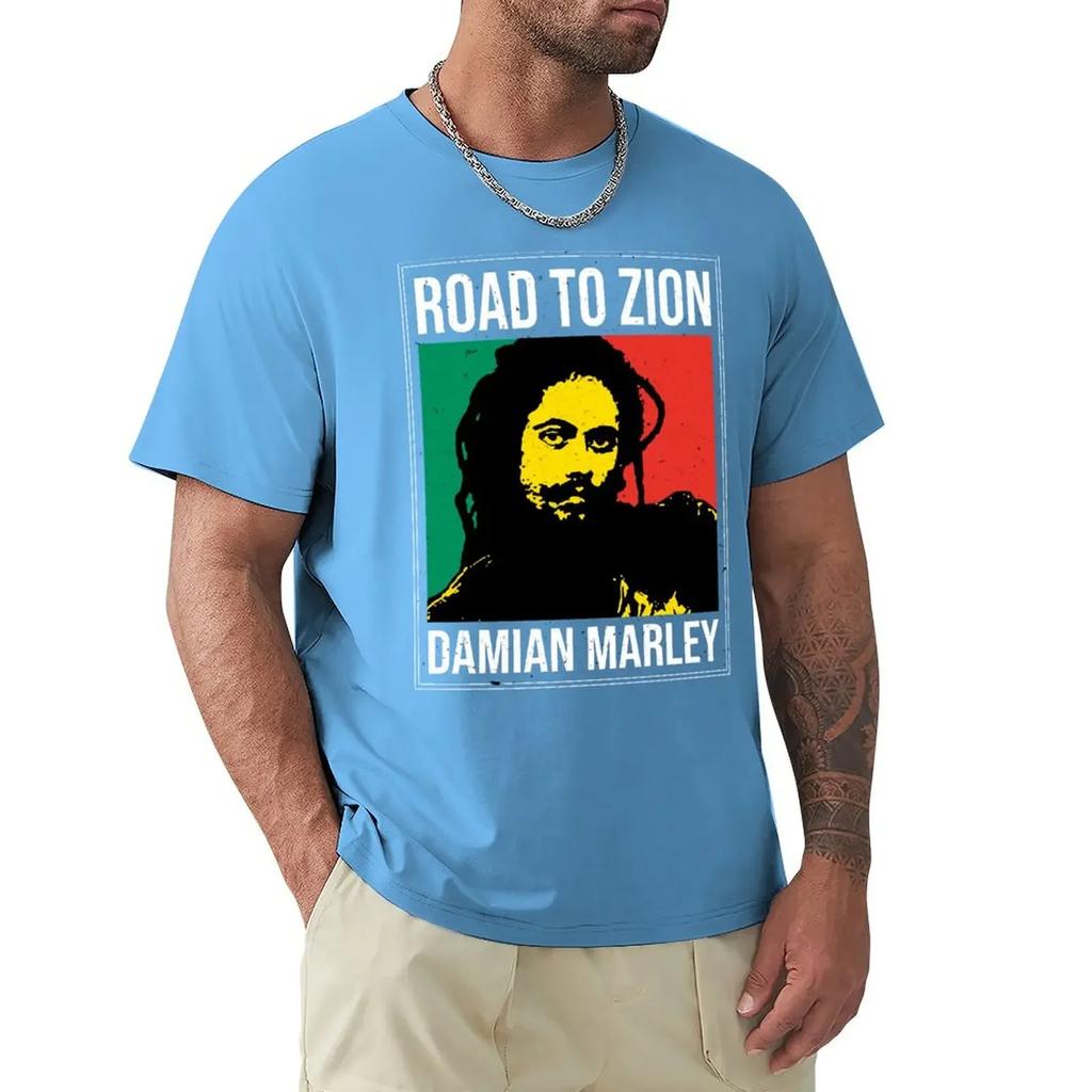 Road To Zion - Damian Marley T-Shirt Quick-drying New Edition Mens Graphic T-shirts Hip Hop