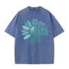2026 Vintage Teal Sunflower Mental Health Slogan Graphic Black Acid Washed T Shirt Inspirational Strong Quote Oversized Unisex C