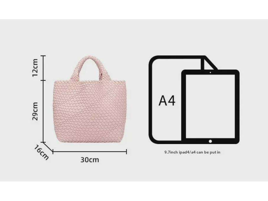 Geantă Tote și de Umăr Mare, Țesută Manual pentru Femei, 2024, cu Design Mamă și Copil