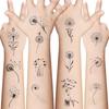 New Black and White Dandelion Series Tattoo Stickers Waterproof Party Gift Funny Face Stickers