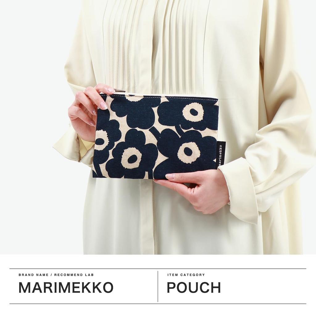 Marimekko Mini Unikko Kaika Size Cotton X Dark Blue Pouch, Women's, 52_1_52209470529,
