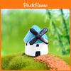 Charming Black Windmill Castle Resin Figurine Adorable Miniature Decor For Succulents