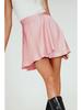 Einfarbiger Rock mit hoher Taille, modischer, einteiliger Schnür-Kurzrock, Chiffon-Satin-umwickelter Minirock