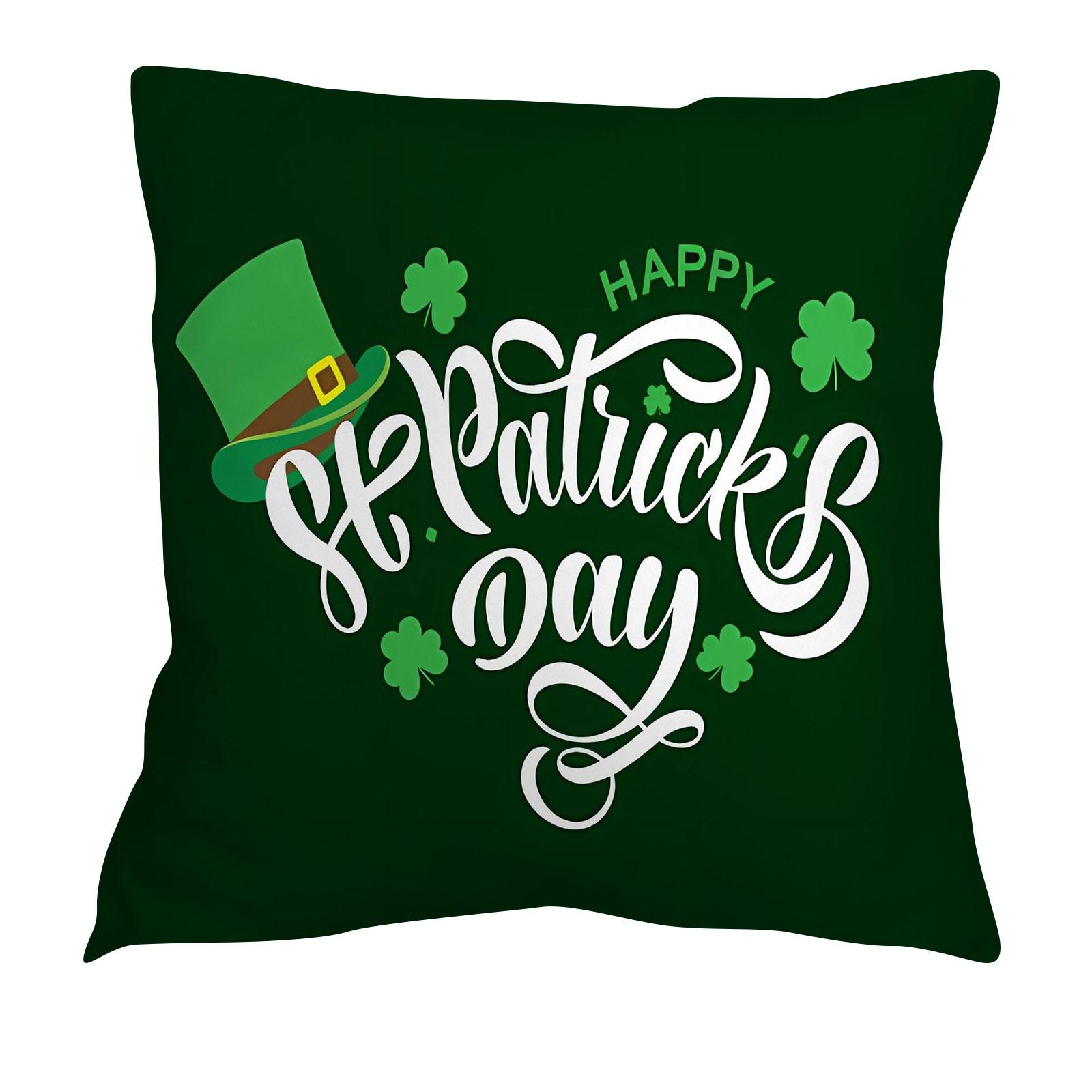 

18х18 Наволочки ул.. Зеленая подушка на День Святого Патрика, льняные чехлы для дивана, украшения дома One Size