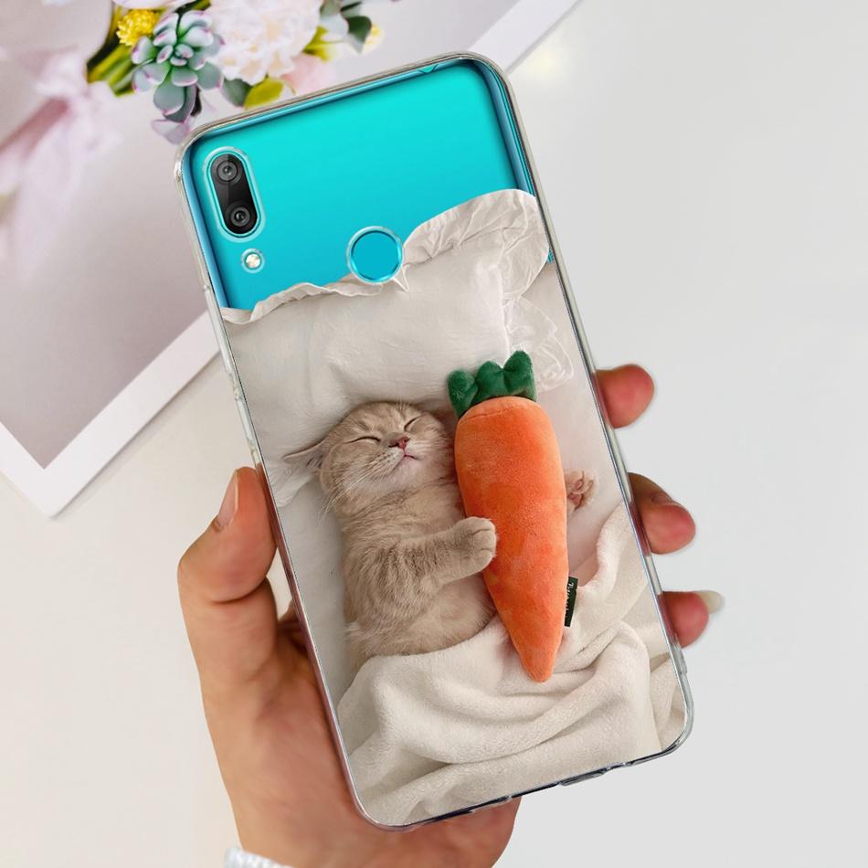 For Huawei Y7 2019 Phone Case Huawei Y7 Prime Pro (2019) DUB-LX1 LX2 LX3 Cute Panda Flower Pattern Soft Silicone TPU Cases