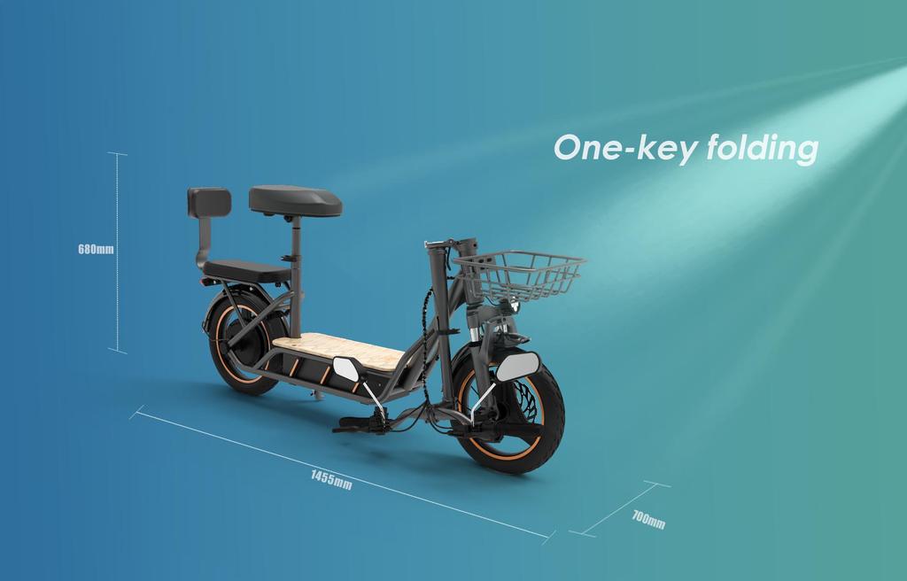 KuKirin C1 Pro Elektrisk Scooter, 500W Motor, 26AH Batteri, Tophastighed 45 Km/t, Rækkevidde 100 Km, Med Kurv Og Bagsæde
