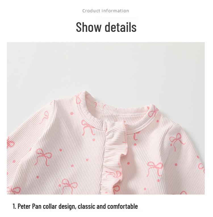 Spring & Autumn Newborn Baby Bodysuit - Warm Full Moon Girl Romper