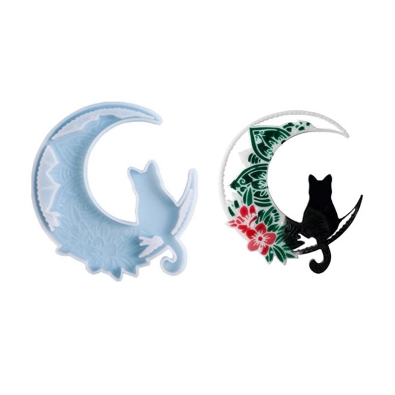 DIY Resin Casting Mold Pendant Moulds Craft Molds Moon Shape Wall Decorations Ornament Molds Silicone Material for Craft