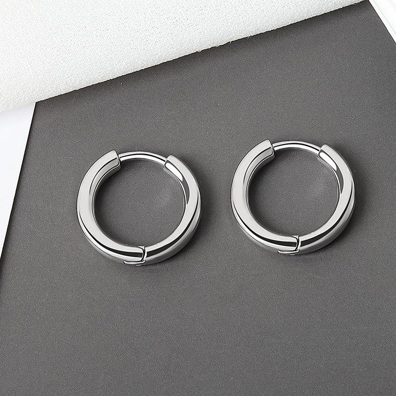 Minimalist Geometric Metal Circle Stud Earrings Elegant Versatile Fashion Jewelry For Women Daily Wear