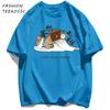 A Tired Working Cat Pattern Men TShirt Casual Oversize T Shirts Hip Hop Cotton Streetwear Summer AllMatch Soft Short Sleeve