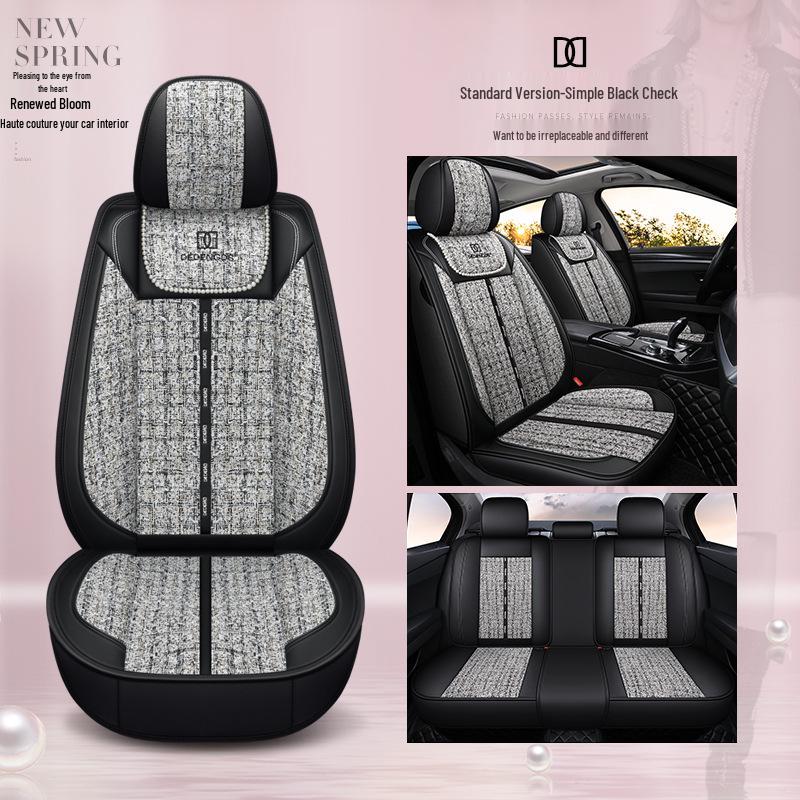 

Бесшовный чехол на сиденье автомобиля из льна с полной защитой - Четыре сезона, стиль «Маленький аромат» Standard Edition