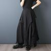 Plus Size Black High Waist Vintage Lace Mesh Patchwork Summer Casual Loose Long for Woman Skirts Womens Skirt