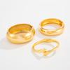 SHIXIN Punk Smooth Surface Geometric Round Wide Open Bracelet for Women Simple Irregular Gold Color Metal Spring Bangle 2025 New