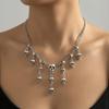 Adjustable Skull Necklace Gothic Collarbone Chain Charm Gift Halloween Choker  Party Wear