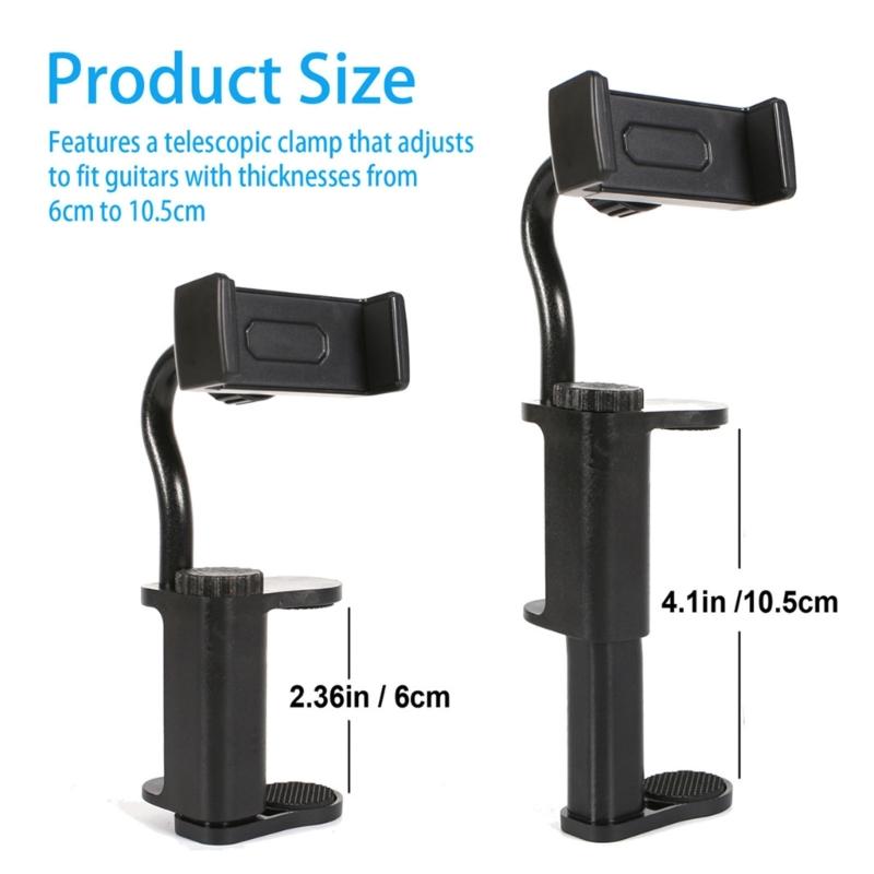 Music Phone Mount for Guitars Includes Mixed Color Picks Secure Attachment for Sheet Music Viewing