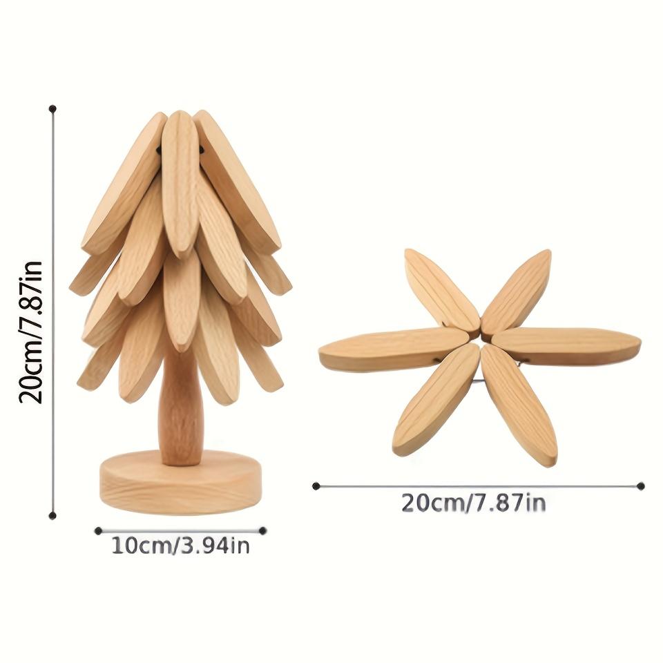"Heat Insulation Tree", Trivets for Hot Dishes, Hot Dish Coaster with Tree-Shaped Wood Collapsible Hot Pad Trivet