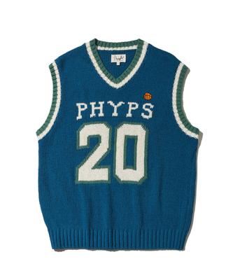 Physical Department Numbering Knit Vest_Blue