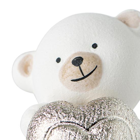Love Bear Ceramic Figurine Small Cute Cartoon Bears with Heart Statue for Wedding Christmas Kids