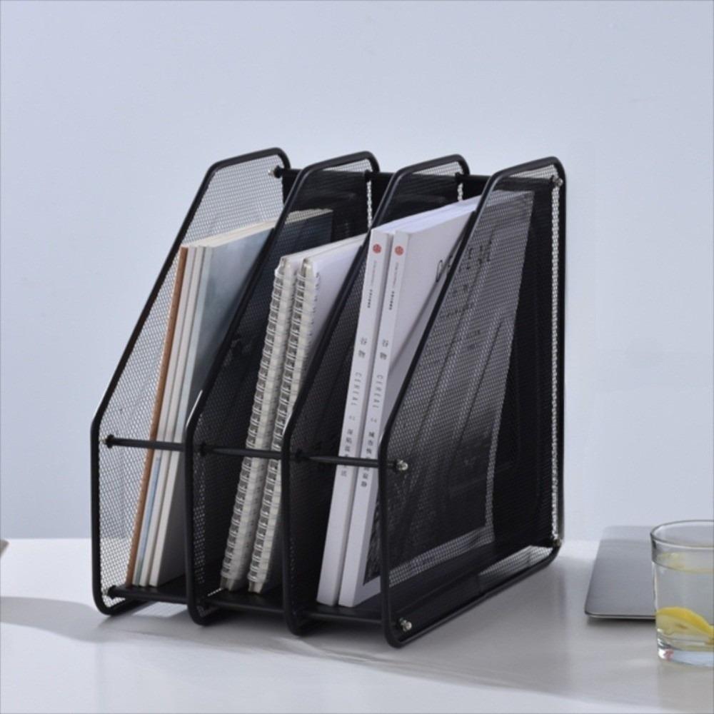 Stationery Organizer Metal File Rack Wire Mesh File Storage Box  Office Supplies