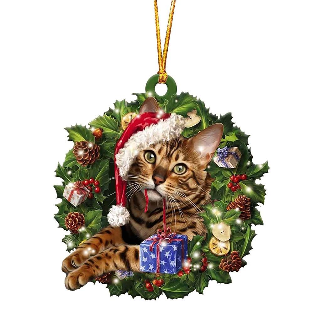 Cat Kawaii Playful Auto Hanging Ornament Colorful Christmas Tree Decor For Children