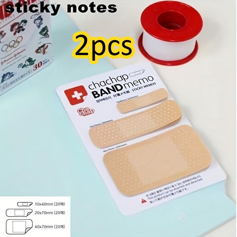 1/2pcs Creative Bandage Shaped Sticky Notes,Capable of Writing Labels and Self-adhesive Markings, Available in 3 Different Sizes