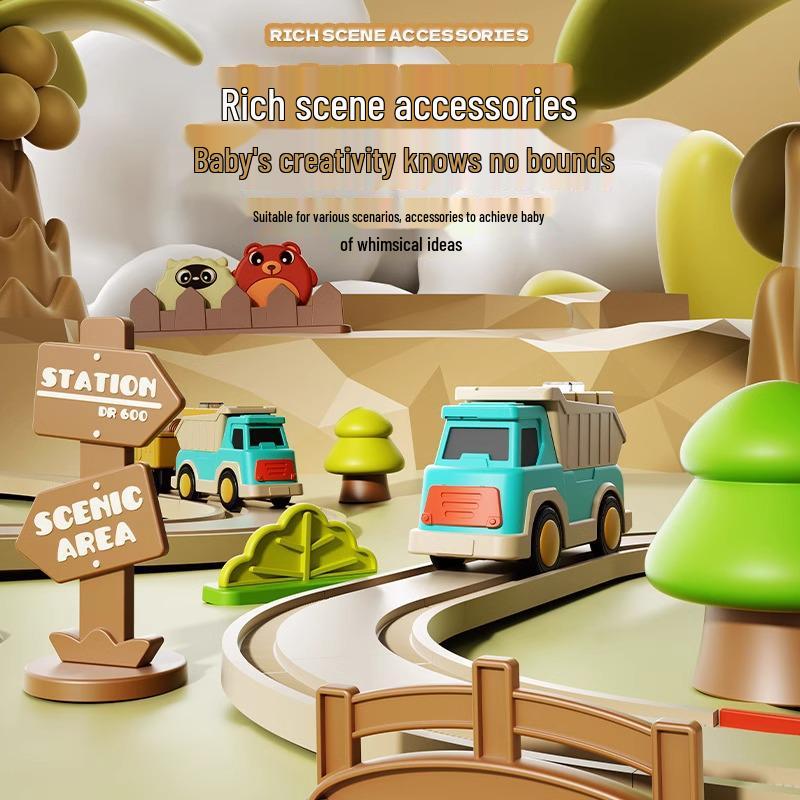 Forest Train Track Adventure Set: Educational Puzzle & Construction Vehicles for Ages 3-6