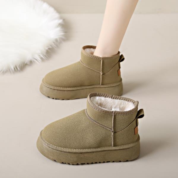 Lolita Stövlar Dam Låga Skor Australien Vinter Skor Stövlar-Dam Svart Ankel Snö Damer Höst Läder Shearling Päls