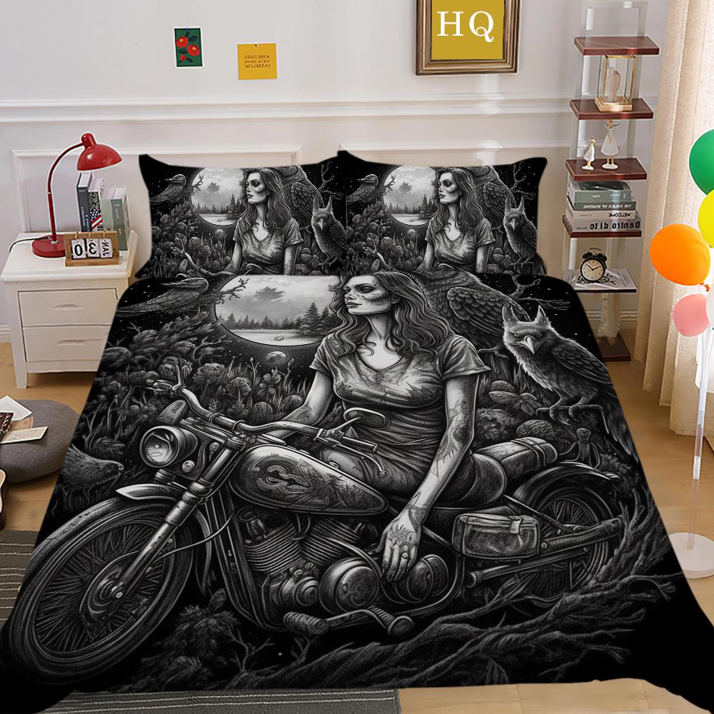 Beauty Skull Printed Bedding Cover Twin Size Microfiber Home Textiles Teen Cool Fashion Home Bedclothes