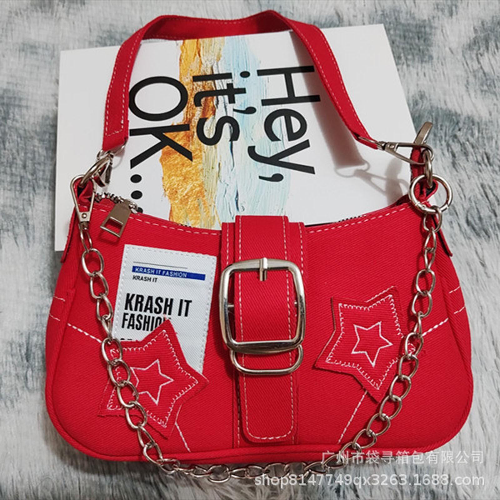 

Женская модная тканевая сумка, сумка для подмышек, ручная сумка на одно плечо One Size красный