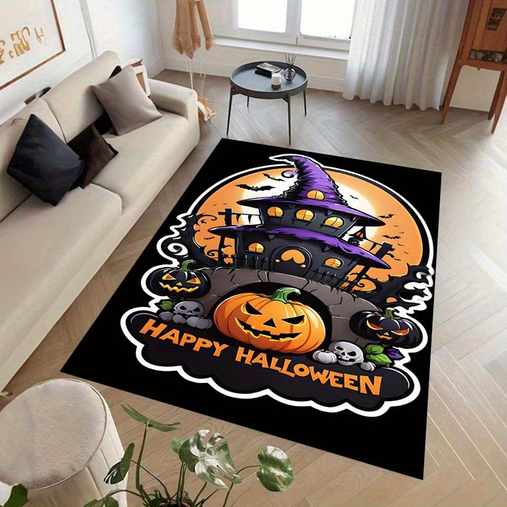 1pc Happy Halloween Area Rug, Slip-Resistant, Easy-Clean, Stain-Resistant, Perfect for Cozy Living Rooms, Bedrooms, Kitchens, Offices, and H