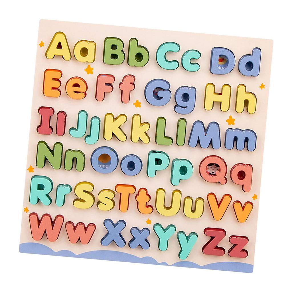 Children Wooden Abc Puzzle Montessori Education Toy Preschool Game Upper Case and Lower Letters