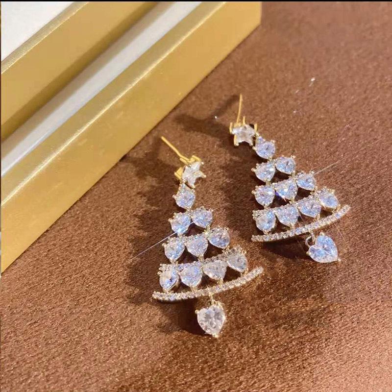 Elegante grenzüberschreitende Weihnachtsbaum-Quastenohrringe für Damen