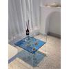Nordic acrylic sofa living room transparent blue double storage coffee table design bedside table corner table
