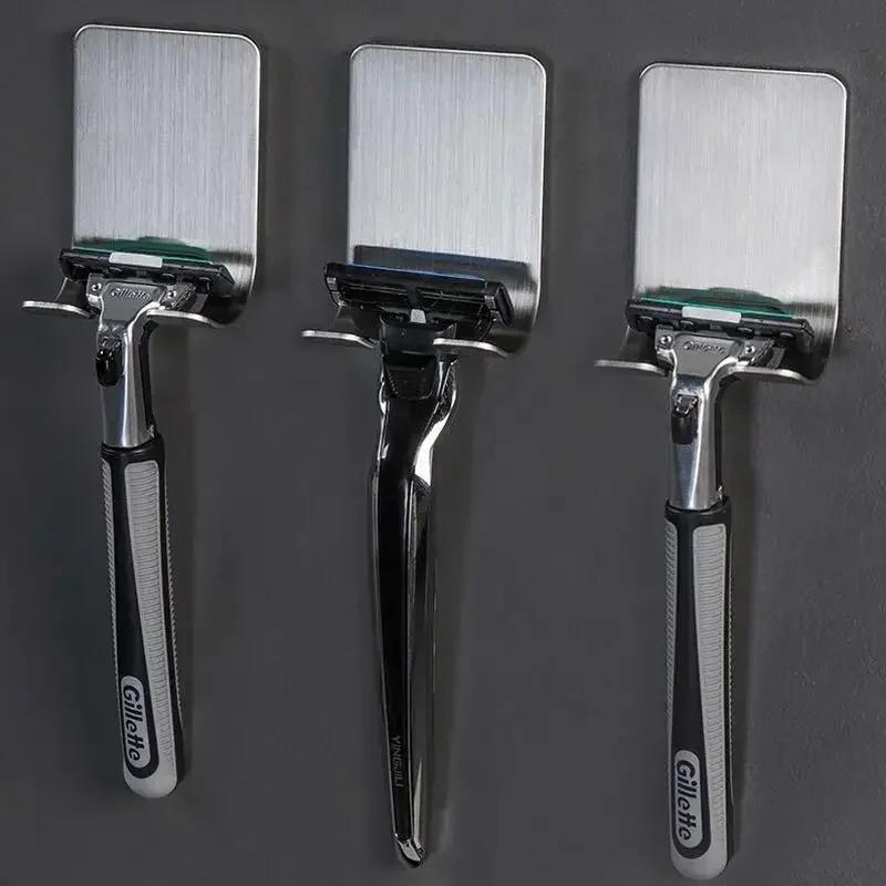 Bathroom Small Tools Razor Stand Wall Razor Holder Shower Blade Holder Man Shaver Holder Hook Hanger Shaving Shelf Accessories